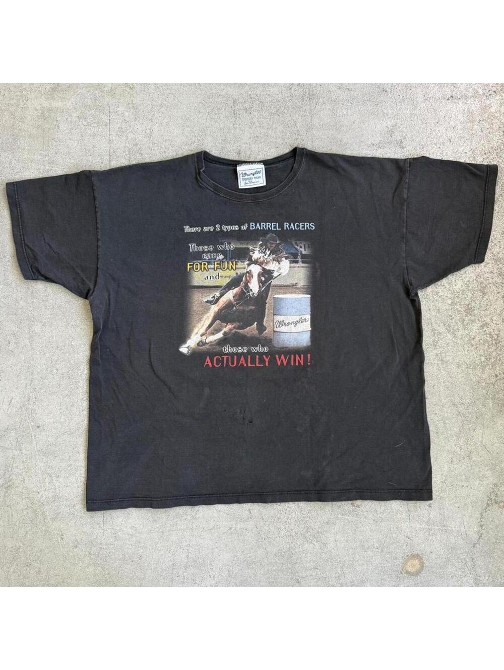 Vintage 90s Wrangler Western Cowboy Horse Graphic T Shirt